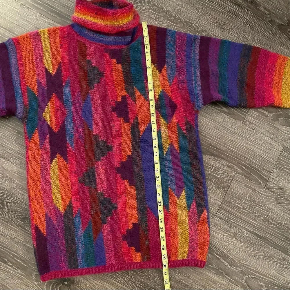 Mariea Kim vintage turtleneck colorful sweater